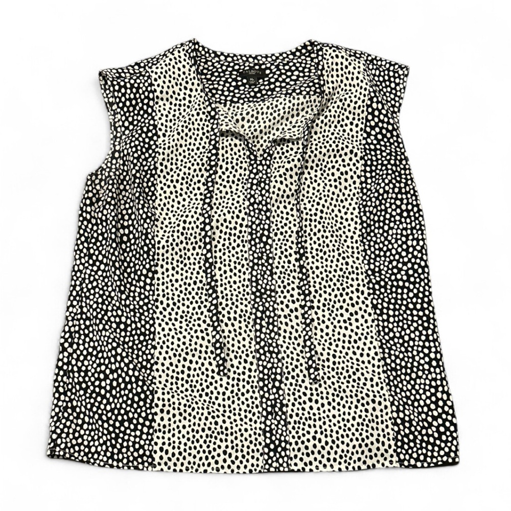 Talbots Monochrome Polka Dot Top PETITE
